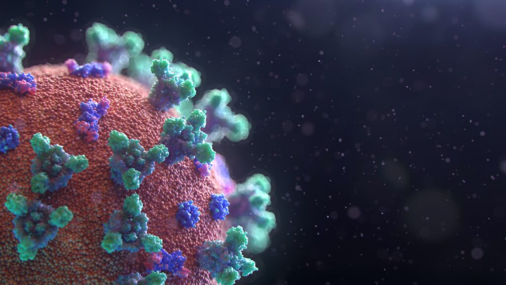 Photo d'un virus en gros plan
